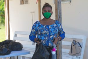 Women holding care package