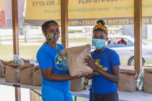 Child receives package