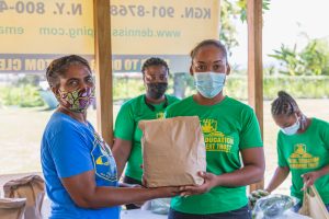 Child receives package