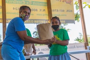 Child receives package