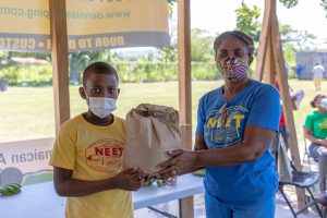 Child receives package