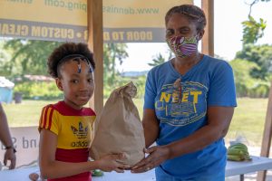 Child receives package