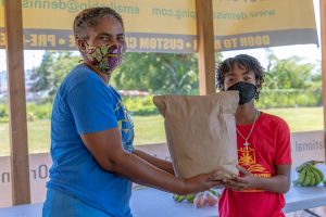 Child receives package